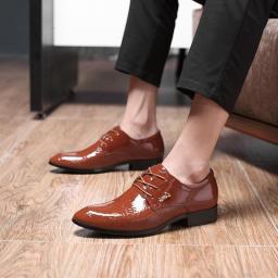 Spring New Men's Business Casual Leather Shoes Cross-border Shoes Wedding Studio Breathable Performance Dancing Men's Shoes
