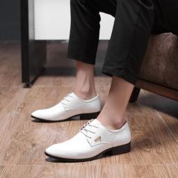 Spring New Men's Business Casual Leather Shoes Cross-border Shoes Wedding Studio Breathable Performance Dancing Men's Shoes