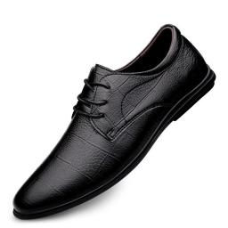 Spring new men's lace -up business casual leather shoes kraft pneumatic small leather shoes trendy young men's shoes