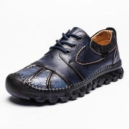 Spring new men's shoes large -size men's leather shoes handmade casual shoes business male retro