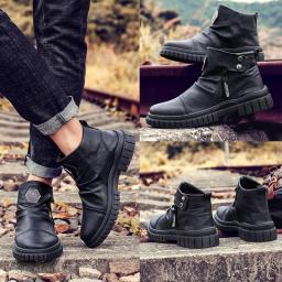 Summer Martin Boots Men's Waterproof High-top Sports Shoes Men's Tooling Boots Outdoor Men's Shoes Men's Casual Shoes