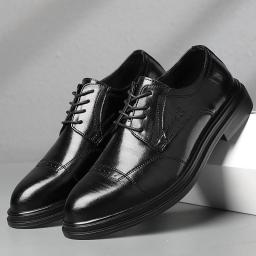 Summer breathable thin section business is loading British wind black with suit casual shoes men's leather wedding groom shoes
