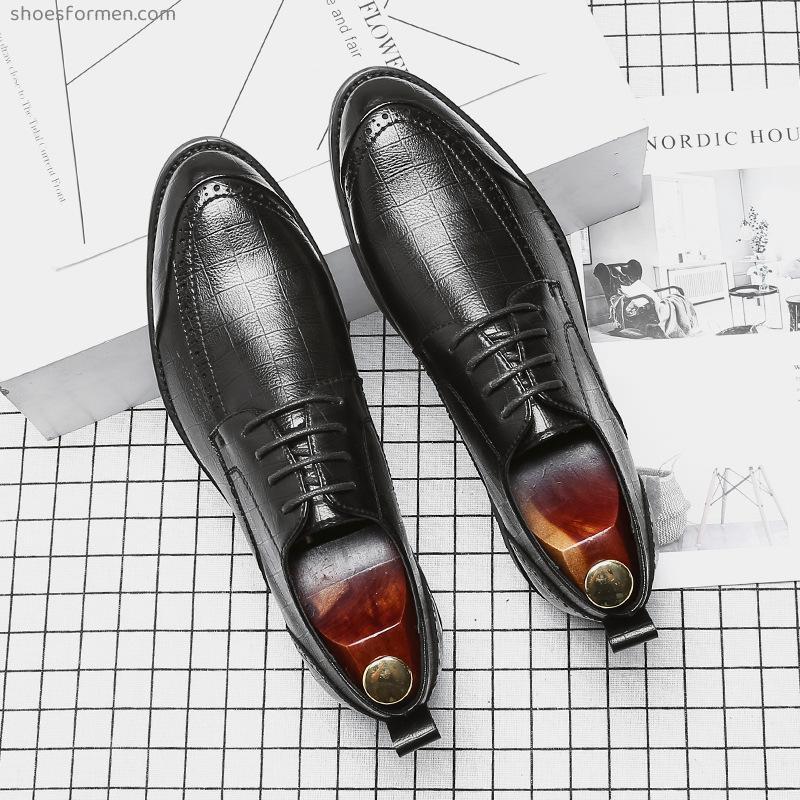 Summer dress super fiber business wear-resistant pointed black spot low-top rubber British casual shoes