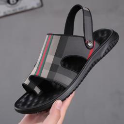 Summer Men's Sand Slippers Wear Casual One Word Drag On Two -use Beach Shoes Student Fashion Trend Men's Sandals