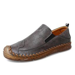 Summer new business leather shoes men's large size hand -sewing casual shoes men's retro Baotou men's shoes