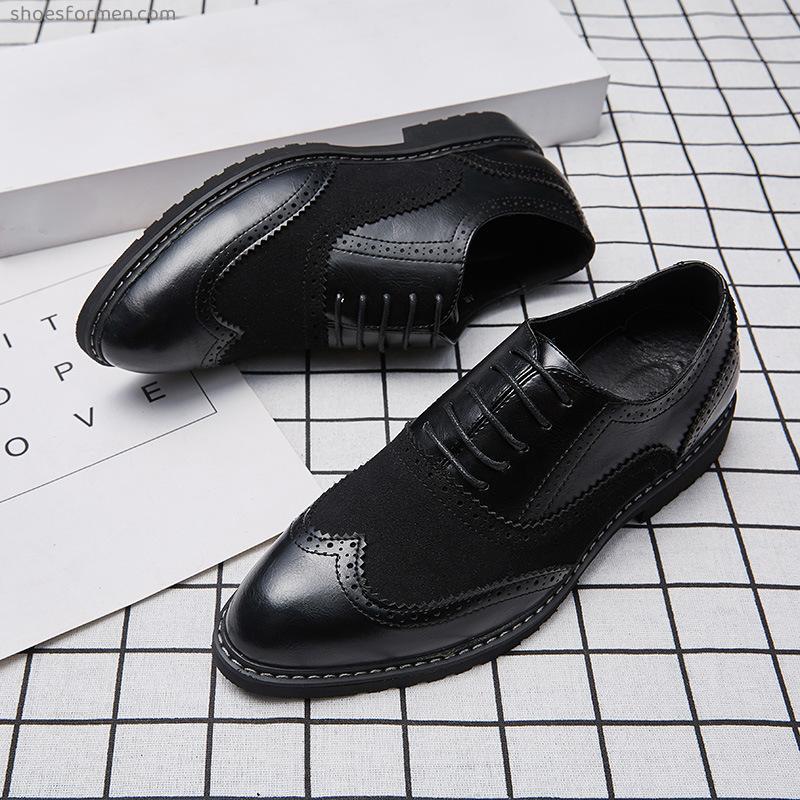 Summer new men's casual leather shoes men's business casual fashion retro Korean version of small shoes