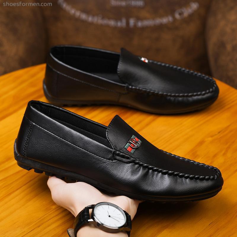 Summer new men's casual shoes lazy one foot pedicing