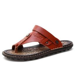 Summer new men's microfiber leather sandals men's casual Korean version of the trend youth oscopes