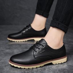 Summer new men's shoes British men's casual leather shoes soft soles of soft leather low -top boots Korean edition trend shoes