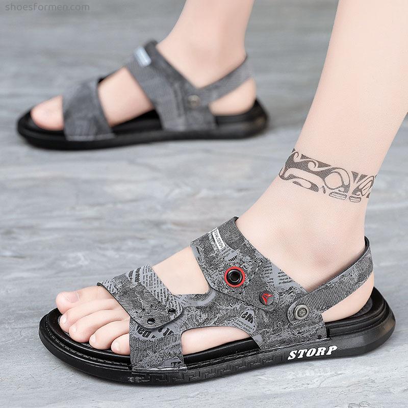Summer sandals men 2022 new casual people character drag fashion outside wearing personalized dual -use outdoor slippers soft bottom
