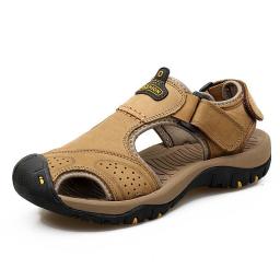 The head layer of cowhide Baotou outdoor men's leather sand beach sandal sandals