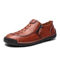 The new Korean version of the versatile personality leather shoes lazy shoes, bean bean shoes leather soft bottom handmade men's casual shoes