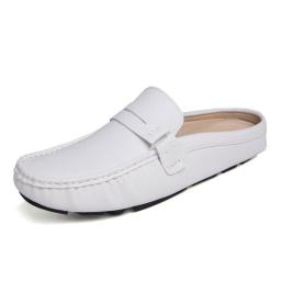 The new bean shoes men's half dragging summer Baotou pits lazy shoes, men's skin cold dragging