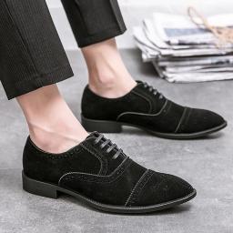 The new four seasons of sharp -headed small leather shoes low -top business format men's shoes trendy casual shoes