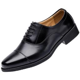 Three Joint Leather Shoes Men's Black Low-top Spring Work Shoes Business Workers With Three Joint Security Shoes