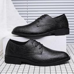 Trendy business formal dress men's wedding shoes men's shoes autumn leather shoes Youth Korean British black casual shoes