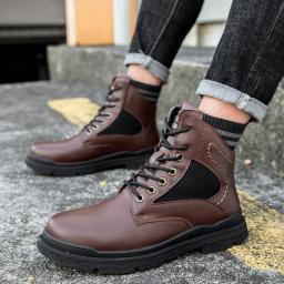 Tuqing retro flying weaving label workers' martial arts boots men's shoes leather shoe code