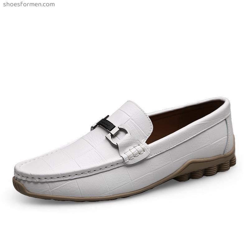 White Doudou Shoes Men's New Leather Bad Men's casual leather shoes Korean trend fashion men's shoes