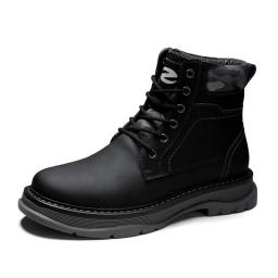 Winter Martin Boot Men's Middle School Gangs in Winter Plel Warm High School British style work boots snow boots cotton shoe youth