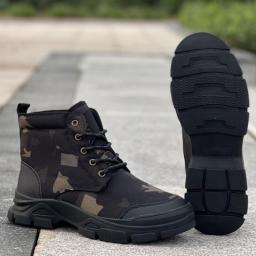 Winter Cotton Shoes Snow Boots Waterproof Warm Men's Shoes Black Tactics Armored Anti-cold Boots Wool One Shoe Waterproof