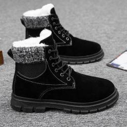 Winter men's snow boots Korean trendy men's boots casual and velvet -cotton shoes men's shoes Martin cotton boots