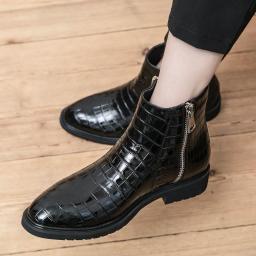 Zipper Martin Boot Men's Tide Gang British Vocal Vocal Boots High -Government Men's Shoes Korean Version 2022 New Boots